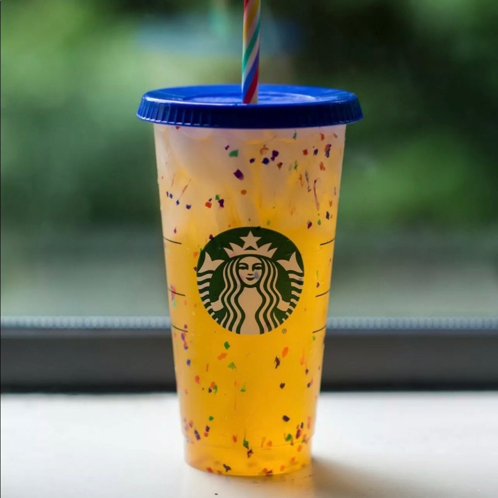 2 Starbucks confetti cups with rainbow straws… - Picture 5 of 12